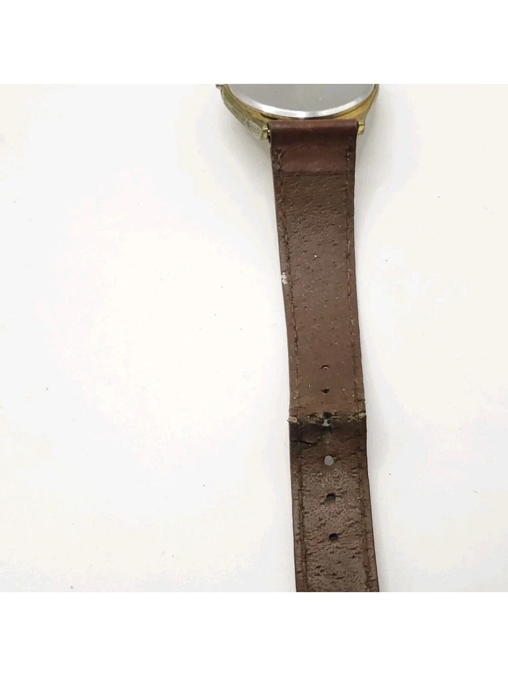 Vintage 1983 Bulova Quartz 34mm Date Dial Watch For Parts Or Repair